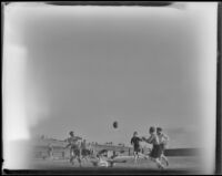 Rugby teams during a match between Hollywood and Los Angeles, Los Angeles, [between 1920-1939]