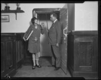 Lillian Butterfield attends traffic school with Judge Louis P. Russill, Los Angeles, 1926