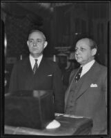 Arlin E. Stockburger and Walter J. Braunschweiger at the Biltmore Bowl, Los Angeles, 1935