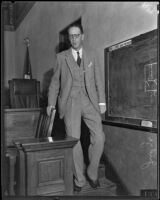 Judge Harry F. Sewell leaving the bench, Los Angeles, 1934