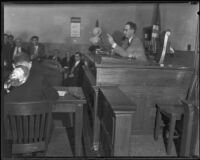 Judge Harry Sewell presiding in his courtroom, Los Angeles, 1934
