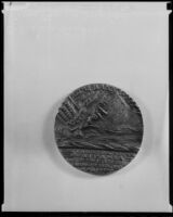 Lusitania medal, a copy of the 1915 medal struck by Karl Goetz, photographed 1935