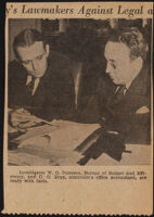 Walter C. Peterson and Dan O. Hoye, city employees at work, Los Angeles, 1935