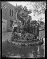 Wreath Placed on the Olvera St. Cross to commemorate Harry Carr, Los Angeles, 1936