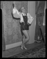 Jennie Brix, amateur singer and dancer, posing for a publicity photograph, Los Angeles, 1935