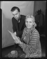 Kay Conway, English dancer, and her attorney, Homer Clark, Los Angeles, 1936