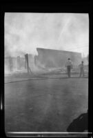 Aftermath of a fire along a main business street, Lancaster, 1935