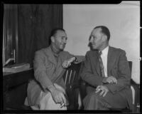 Attorney A. G. Wright with Major C. S. Ramsey-Hill, during an investigation of David Graham Fischer, Los Angeles, 1935