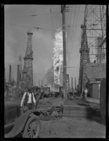 Fire in the Bell View Oil field, Santa Fe Springs, 1936