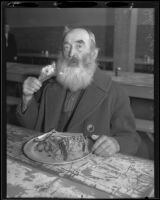 John Carney enjoying Thanksgiving dinner at the Midnight Mission, Los Angeles, 1935