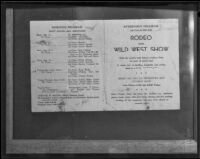 "Rodeo and Wild West Show" program for an event to elicit votes for Upton Sinclair, 1934