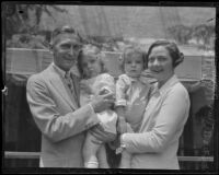 Arthur and Bessie Letts with their newly adopted twins Diane and David, Los Angeles 1926