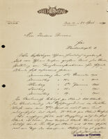 Letter / contract, 1904 April 25