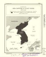 Korea, area surveyed at scale 1:50,000 (sketch map)