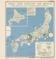 Japan: Food Surpluses And Deficits / Combined Averages (1935, 1937, 1939) Of All Food Products Available For Consumption