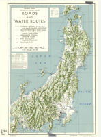 Central Japan (Central And Northern Honshu) Roads And Water Routes