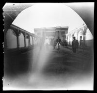 William Sachtleben and Thomas Allen leaving the palace of Emir Nizam, Tabrīz, Iran, 1891