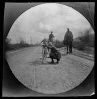 William Sachtleben oiling his bicycle along the road from Geyve to Beypazari, Turkey, 1891