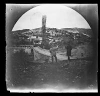 William Sachtleben and another man (Thomas Allen?) on the outskirts of Beypazari next to a bridge, Turkey, 1891