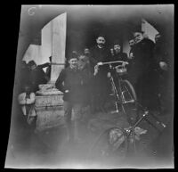 Thomas Allen with the Vali of Angora and the Vali's son, with William Sachtleben's bicycle, Ankara, Turkey, 1891
