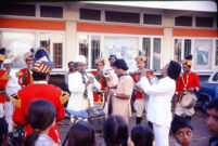 Baraat wedding procession - vocalist, Mahadev B. Tavare with the Basavanneppa Band, Belgaum (India), 1984