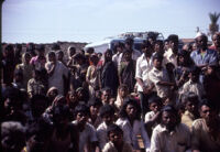 Gangadhar Nagar - villagers gathered during the visit of ethnomusicology researchers, Hubli (India), 1984