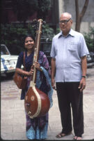 M. Premila beside T. S. Parthasarathy at the Savera Hotel, Chennai (India) 1984