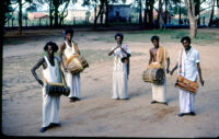 Nāiyāndī Mēḷam ensemble - A. K. Ganesan, a tavil musician, Usilampatty (India), 1984