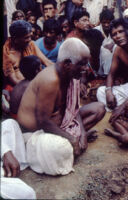 Gangadhar Nagar - eldest man and Chandappa Jampana Kattimani, Haranśikārī leader, chant, Hubli (India), 1984