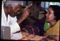 Saraswathi Swaminathan, archivist, interviews Doreswami, Madurai (India), 1984