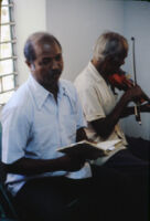 Holy Name Cathedral choir members in the cathedral office, Hubli (India), 1984