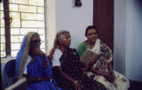 Holy Name Cathedral choir members in the cathedral office, Hubli (India), 1984