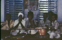 Villupāttu (bow song) ensemble at the temple to Santhanamari, Kottaram (Tamil Nadu, India), 1984