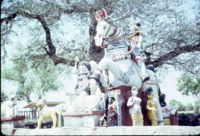 Aiyanar village (?) guardian statue group, Madurai (India : District), 1984