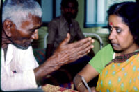 Saraswathi Swaminathan, archivist, interviews Doreswami, Usilampatty, India), 1984