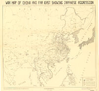 War Map Of China And Far East Showing Japanese Aggression