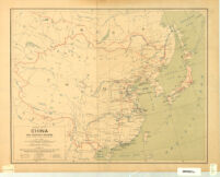 General map of China and adjacent regions, showing treaty ports and railways