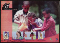 Three children washing faces to prevent trachoma [descriptive]