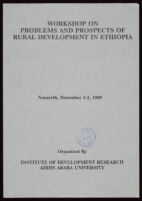 Workshop on problems and prospects of rural development in Ethiopia