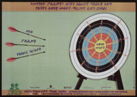 Poster depicts three arrows flying toward a target [descriptive]