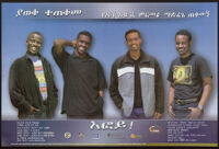 Poster advertising Wegen AIDS Talkline that depicts four smiling men in contemporary Western clothing [descriptive]