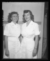 Nurses Florence Slater and Ann Harmon, Wadsworth Hospital, Los Angeles, 1947
