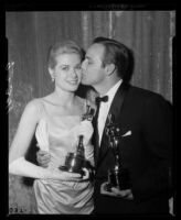 Grace Kelly and Marlon Brando at the Academy Awards, Los Angeles, 1955