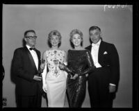 George Wells, Doris Day, Kim Novak, and Clark Gable, Academy Awards, Los Angeles, 1958