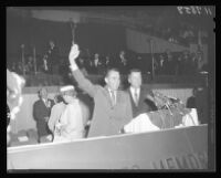 Vice President Richard Nixon and Warren Dorn, Los Angeles Memorial Sports Arena, 1959
