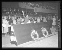 Richard Nixon at the dedication ceremony for the Los Angeles Sports Arena, Los Angeles, 1969