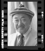Senator S.I. Hayakawa wearing his tam-ó-shanter, 1981