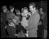 Dick Powell, Joan Blondell, Norman Powll, and Ellen Powell, Pasadena, 1942