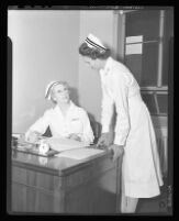 Ensign Dorothy Olson and Lieutenant Mary Ada Allen at Long Beach Navy Hospital, 1943