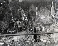 Mt. Lowe Tavern after historic fire, Los Angeles County, 1936